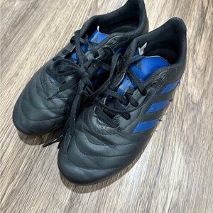 Adidas Kids Black and Blue Soccer Shoes